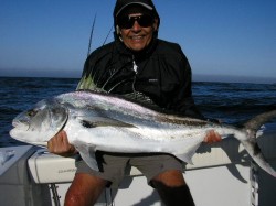 Lynn Boyd with roosterfish on the fly