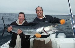 My buddy Jos with a hefty marlin on the fly