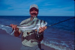 Peter Bowers havign fun onthe beach